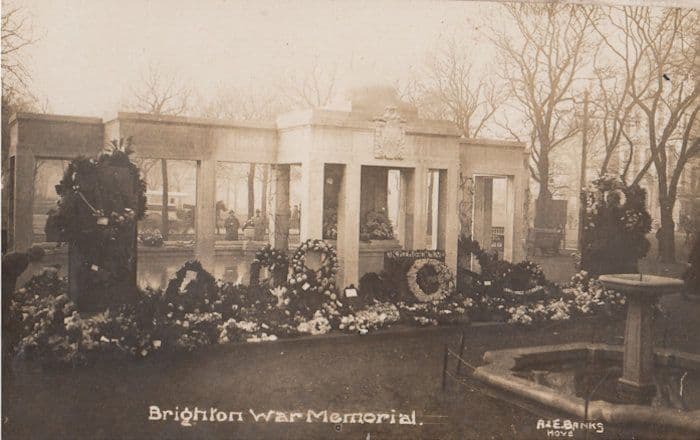 Brighton Military War Memorial 2x Back View Real Photo Postcard s
