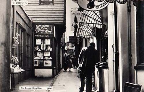 Brighton Square The Lanes Sussex Camera Shop Florists Real Photo Postcard