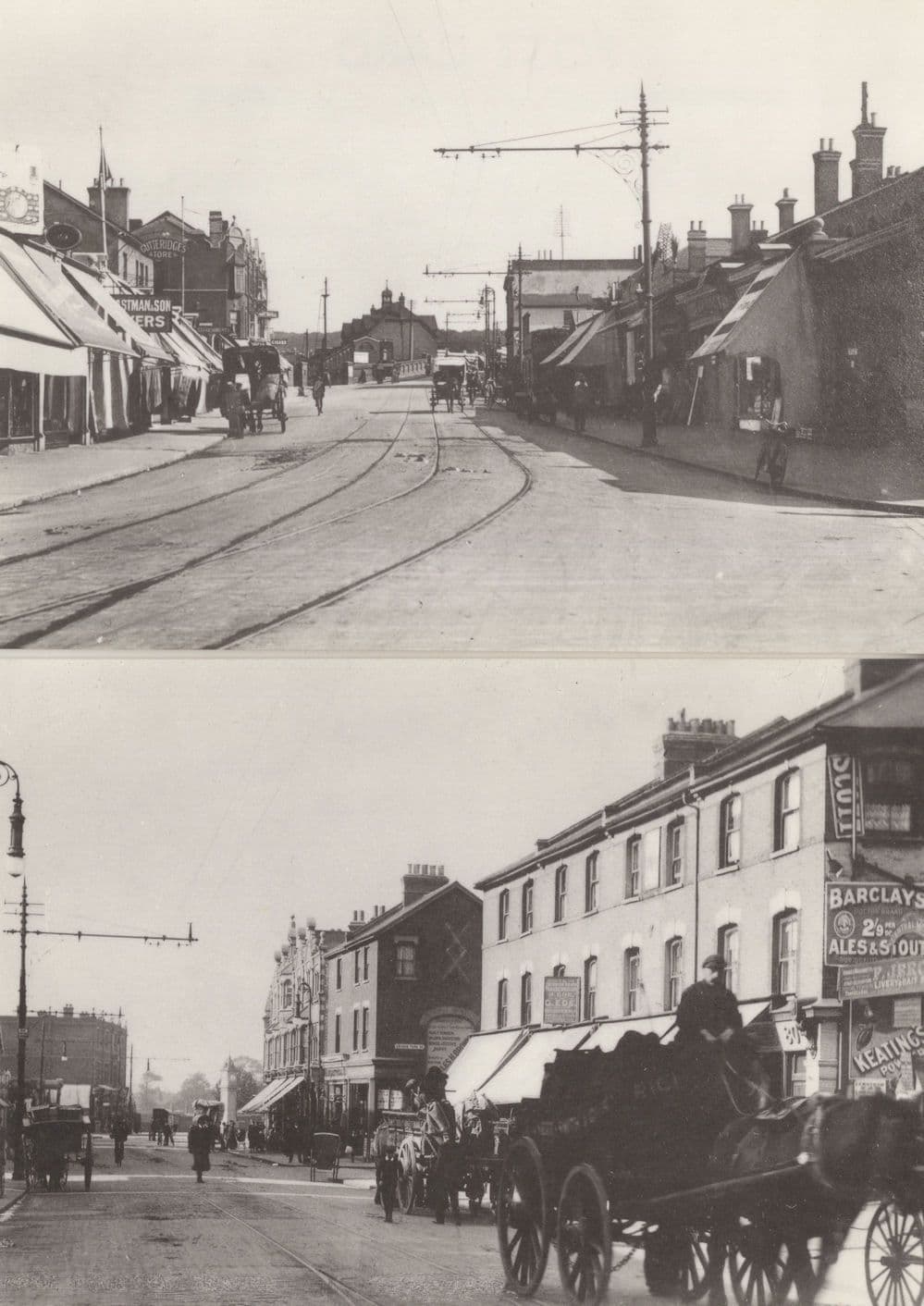 Brigstock Road High Street Thornton Heath Surrey 2x RPC Postcard s