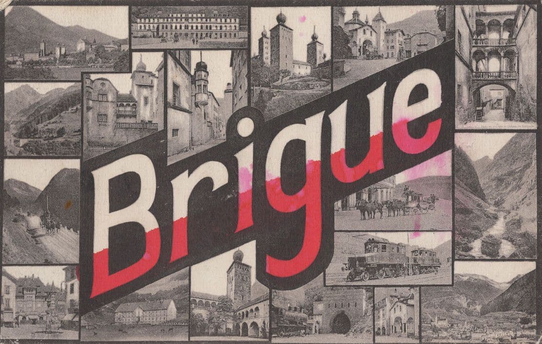 Brigue Switzerland Rare Antique Big Letters Postcard