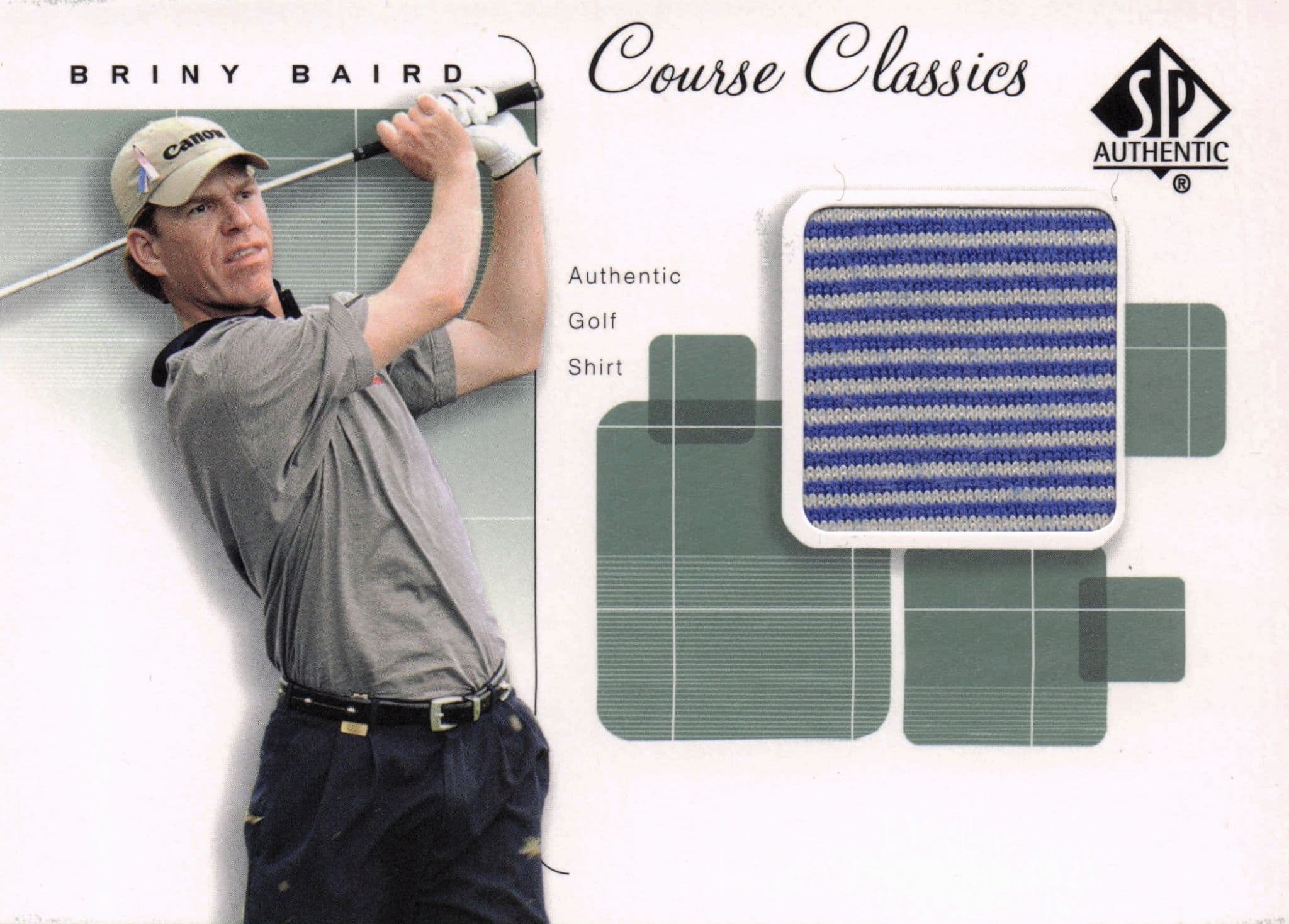 Briny Baird Course Classics Upper Deck 2002 Real Relic Golf Shirt Card