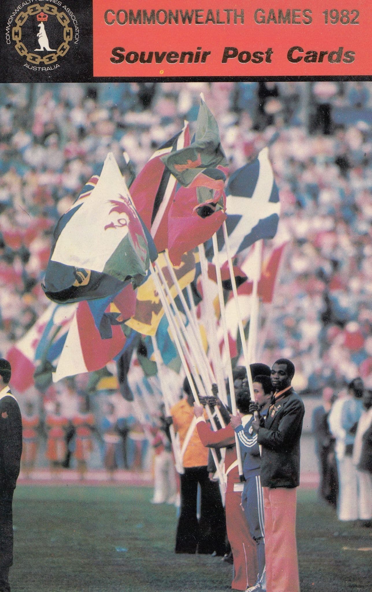 Brisbane Australia Flags 1982 Commonwealth Games Postcard