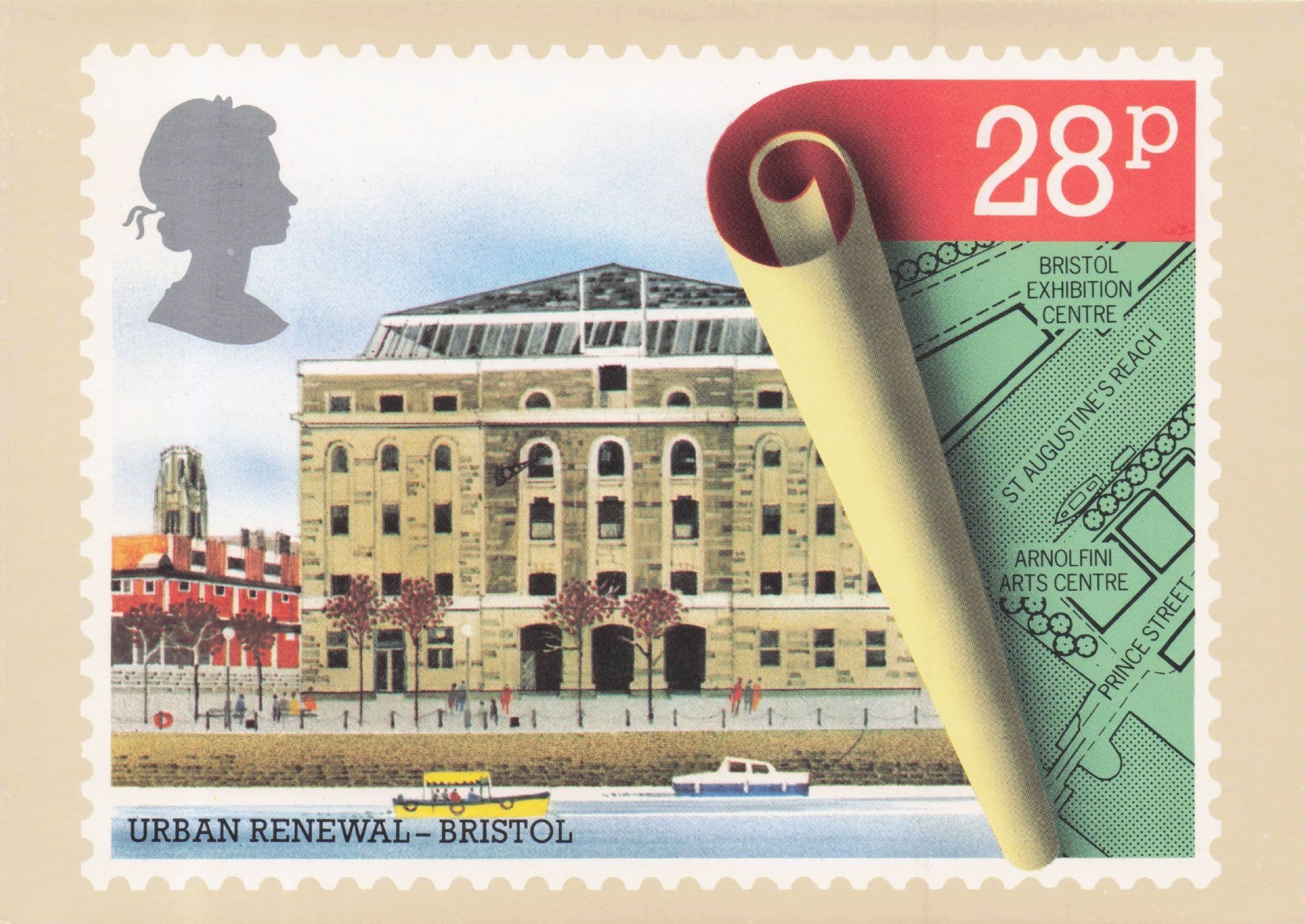 Bristol City Docks Boats Durham Urban Renewal Stamp Limited Edn Postcard