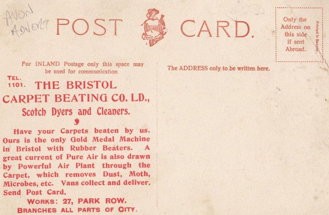 Bristol Park Row Carpet Cleaners Scotch Dyers Advertising Postcard