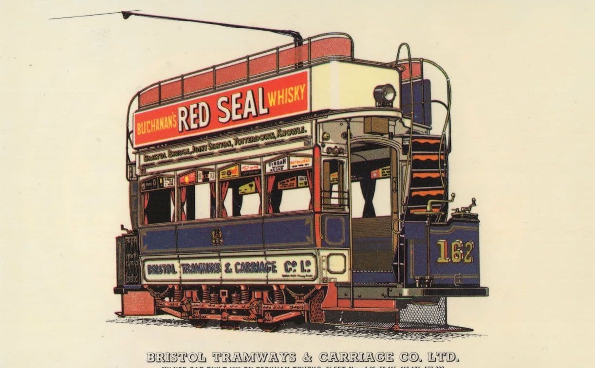 Bristol Tramways Milnes 1900 Bus Peckham Trucks Red Seal Whisky Postcard