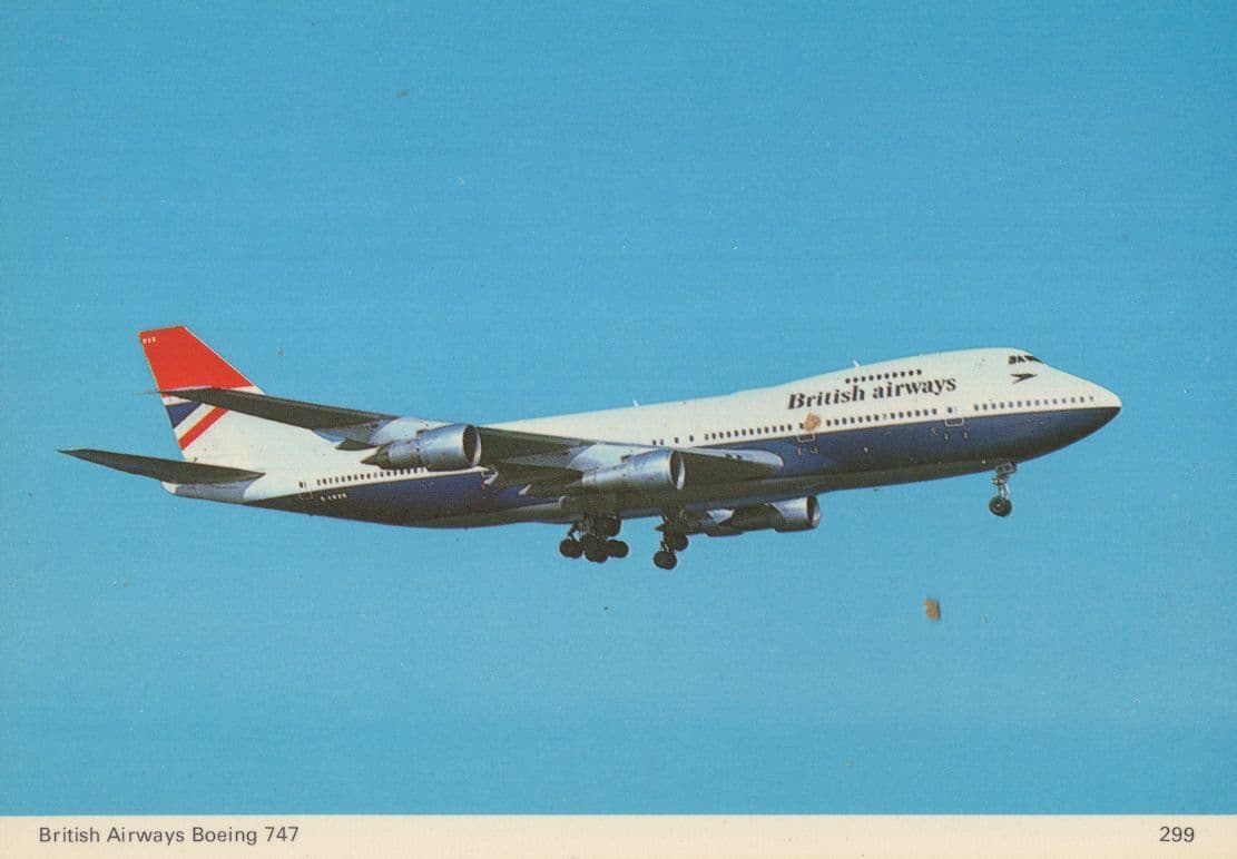 British Airways Boeing 747 Plane Aircraft Postcard