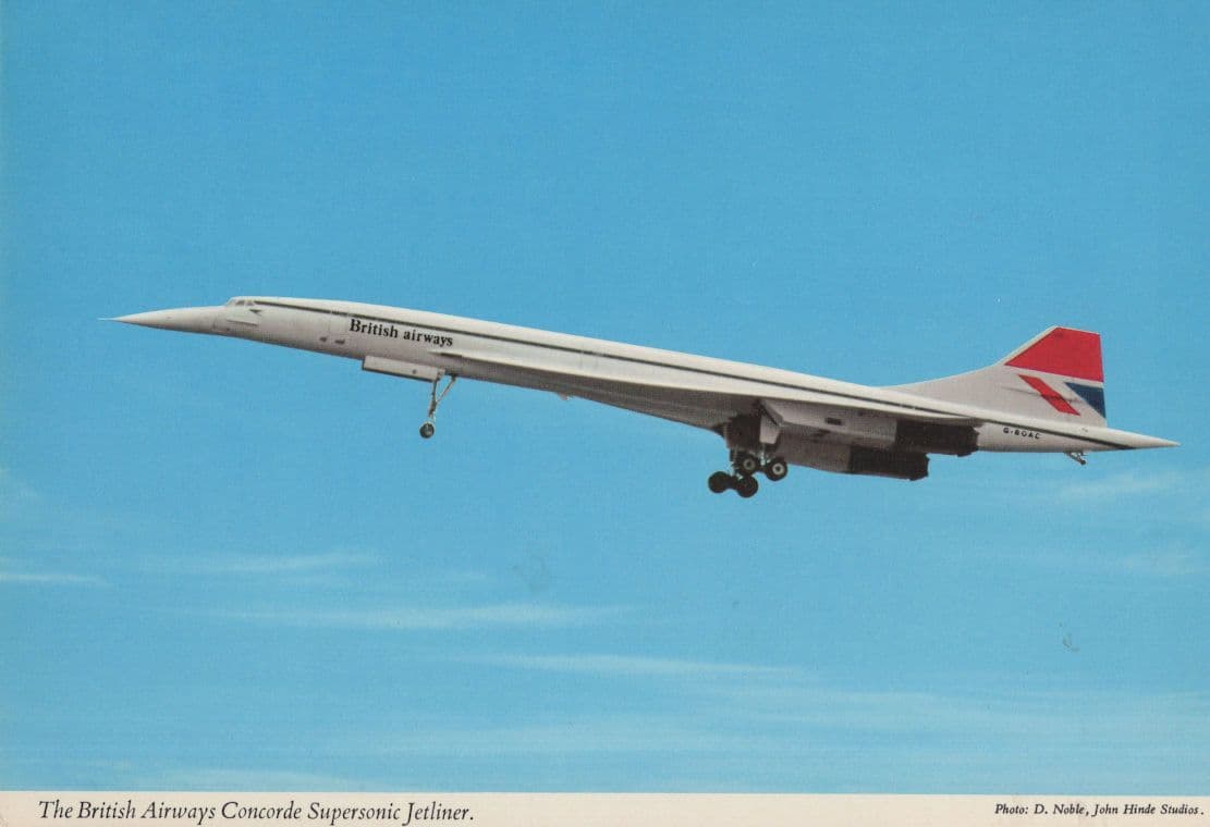 British Airways Concorde Supersonic Jetliner Plane Postcard