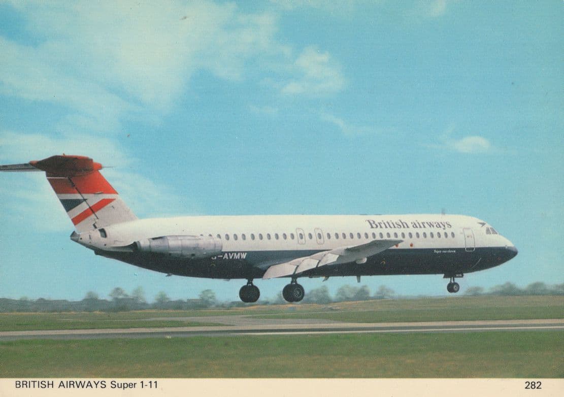 British Airways Super 1-11 Plane Aircraft Postcard