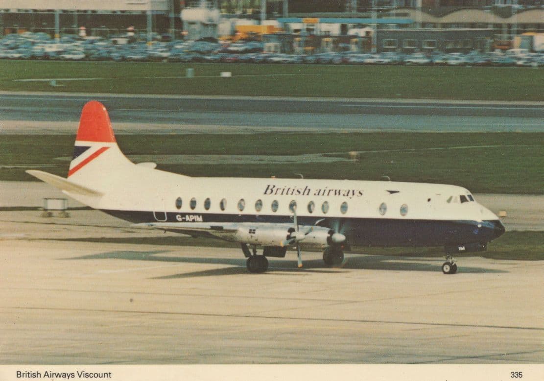 British Airways Viscount Plane Postcard