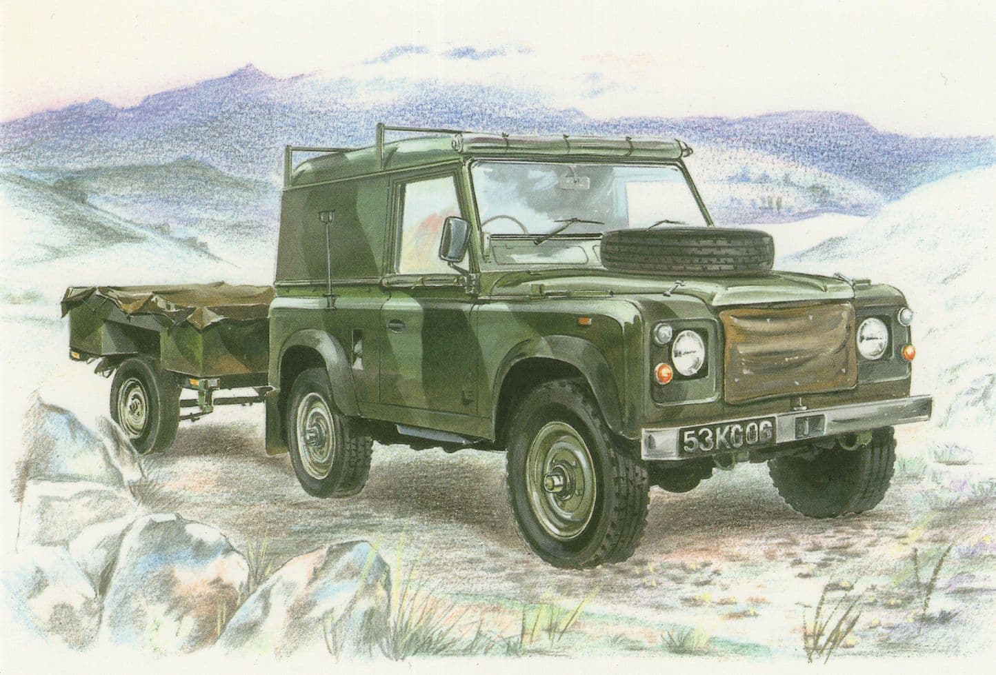 British Army Land Rover Hardtop Military Transport Postcard