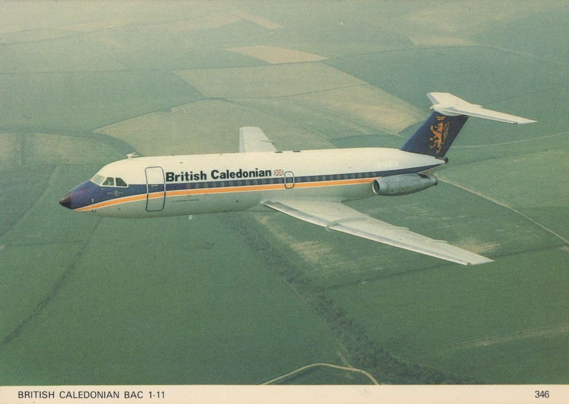 British Caledonian BAC 1-11 Plane Aircraft Postcard