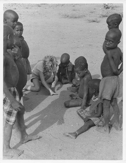 British Girl Samburu Children Plays Marbles Game Kenya Africa Vintage Postcard