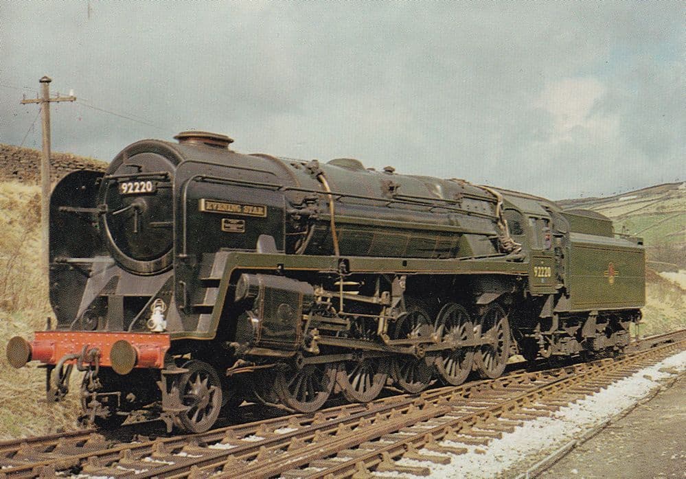 British Railways 92220 Evening Star Train at Oxenhope Postcard