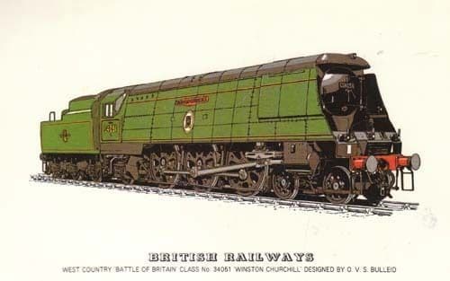 British Railways Battle Of Britain 34051 Train Postcard