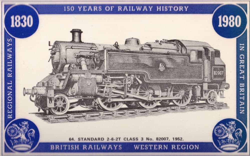 British Railways Standard 2-6-2T Class 3 82007 Train Postcard