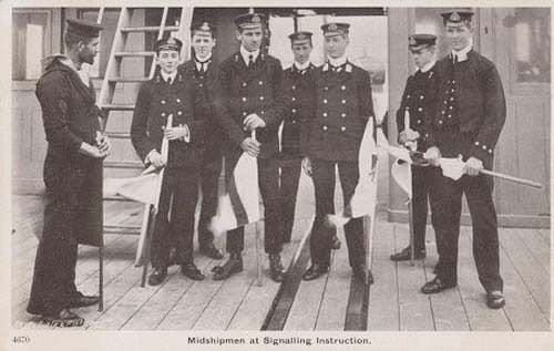 British Sailor Old Ship Deck Military Guide Instructions Command Signal Postcard