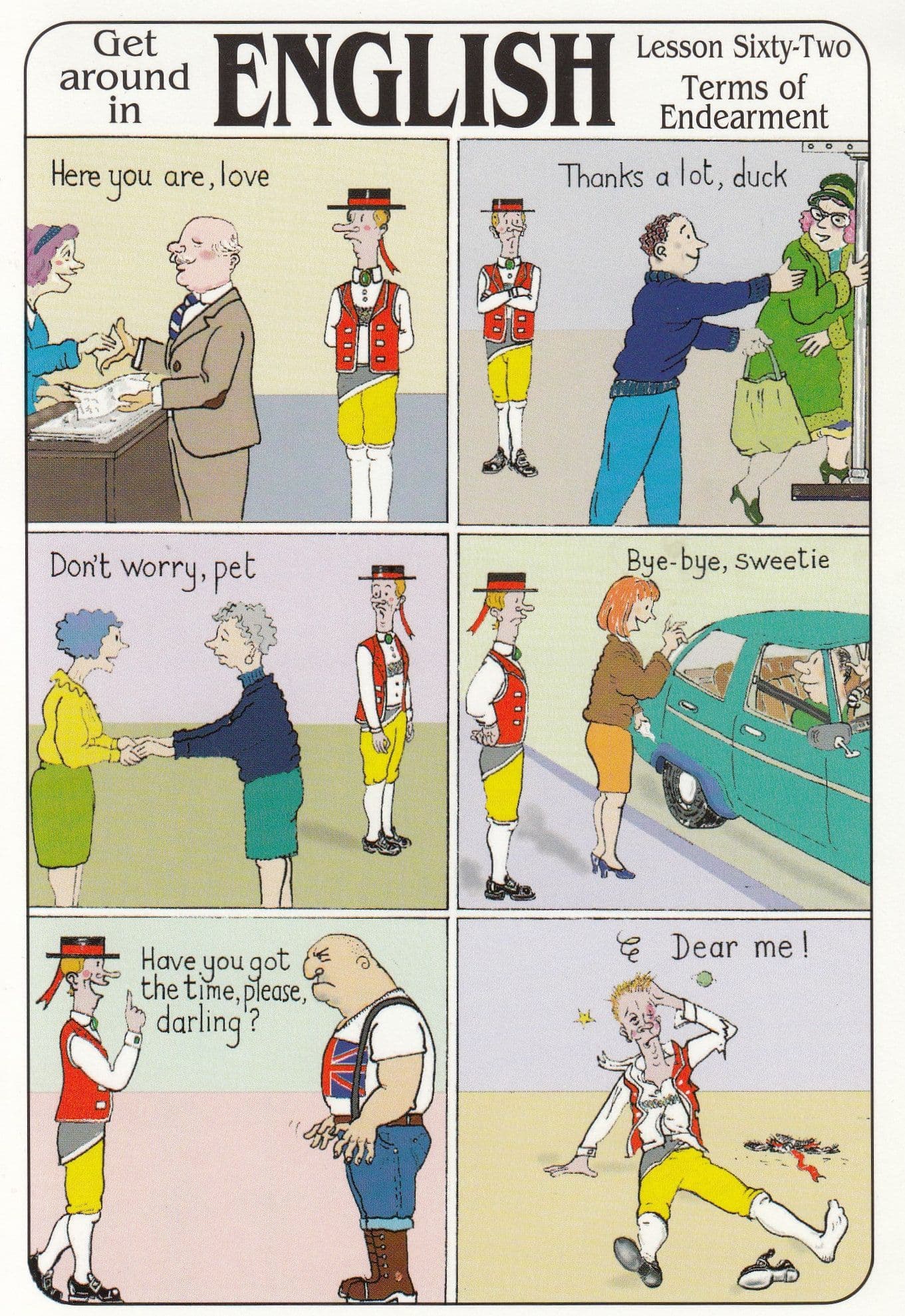 British Slang Pet Sweetie Darling Love Pet Yorkshire Duck Comic Postcard