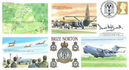 Brize Norton RAF Station DA Hurrell 101 Squadron Military Map Hand Signed LTD TO 100 FDC