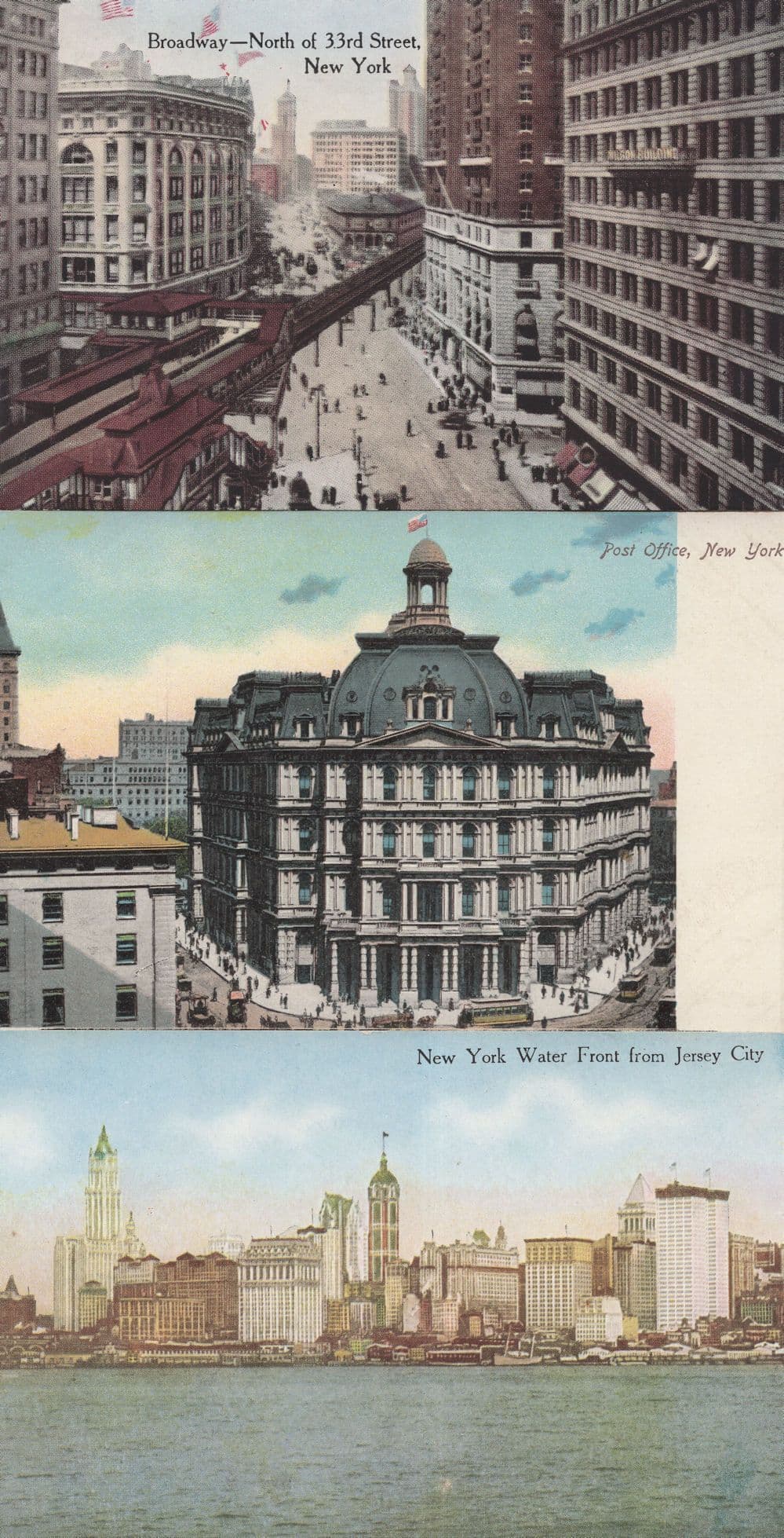 Broadway Looking North of 33rd Street New York USA Old 3x Postcard