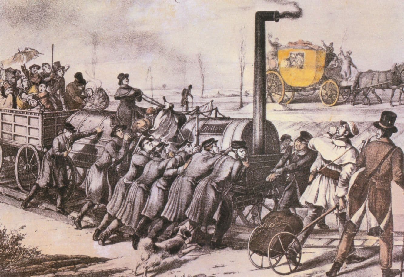 Broken Down German Post Mail Train Disaster Painting Postcard