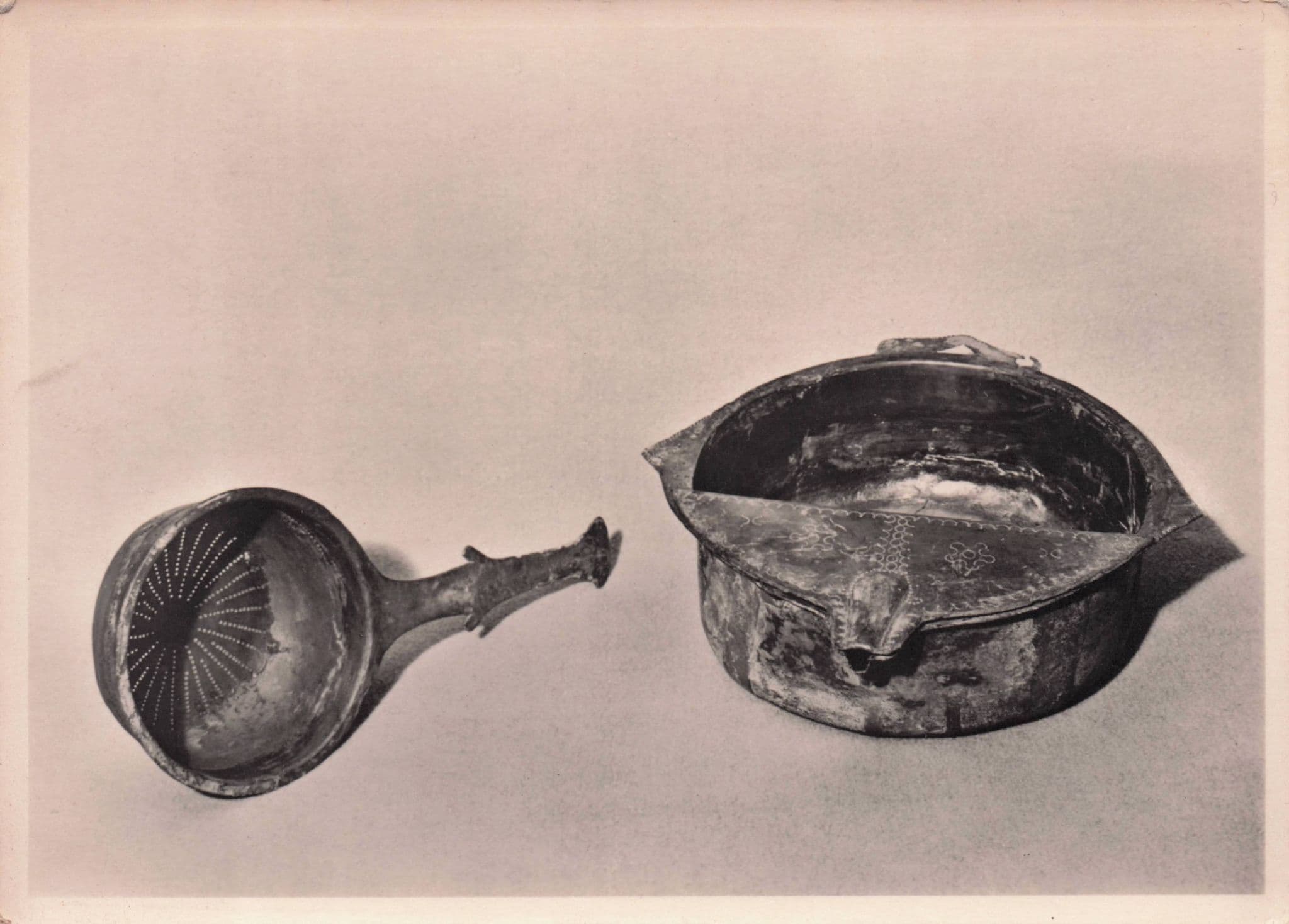 Bronze Antique Bowl Cookery Pot Salzburg Museum Austria Old Postcard