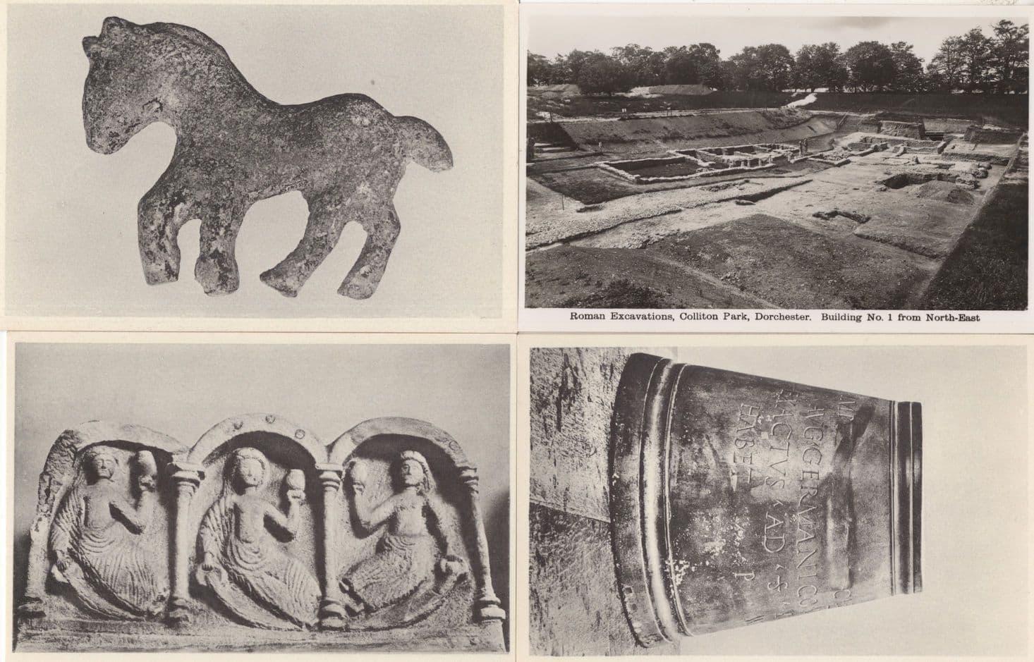 Bronze Corn Measure Horse Roman Excavation Nymph 4x Postcard s