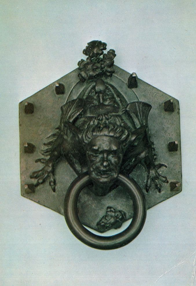 Bronze Door Knocker Closing Ring St Nicholas Church Gloucester Postcard