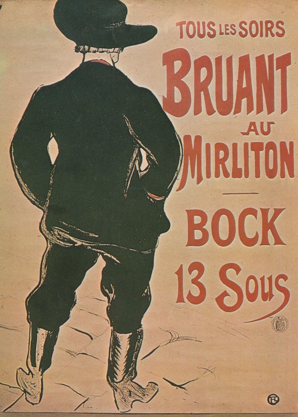 Bruant Au Mirliton French Cabaret Actor Singer France Postcard