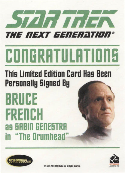 Bruce French Star Trek Hand Signed Autograph Card Photo