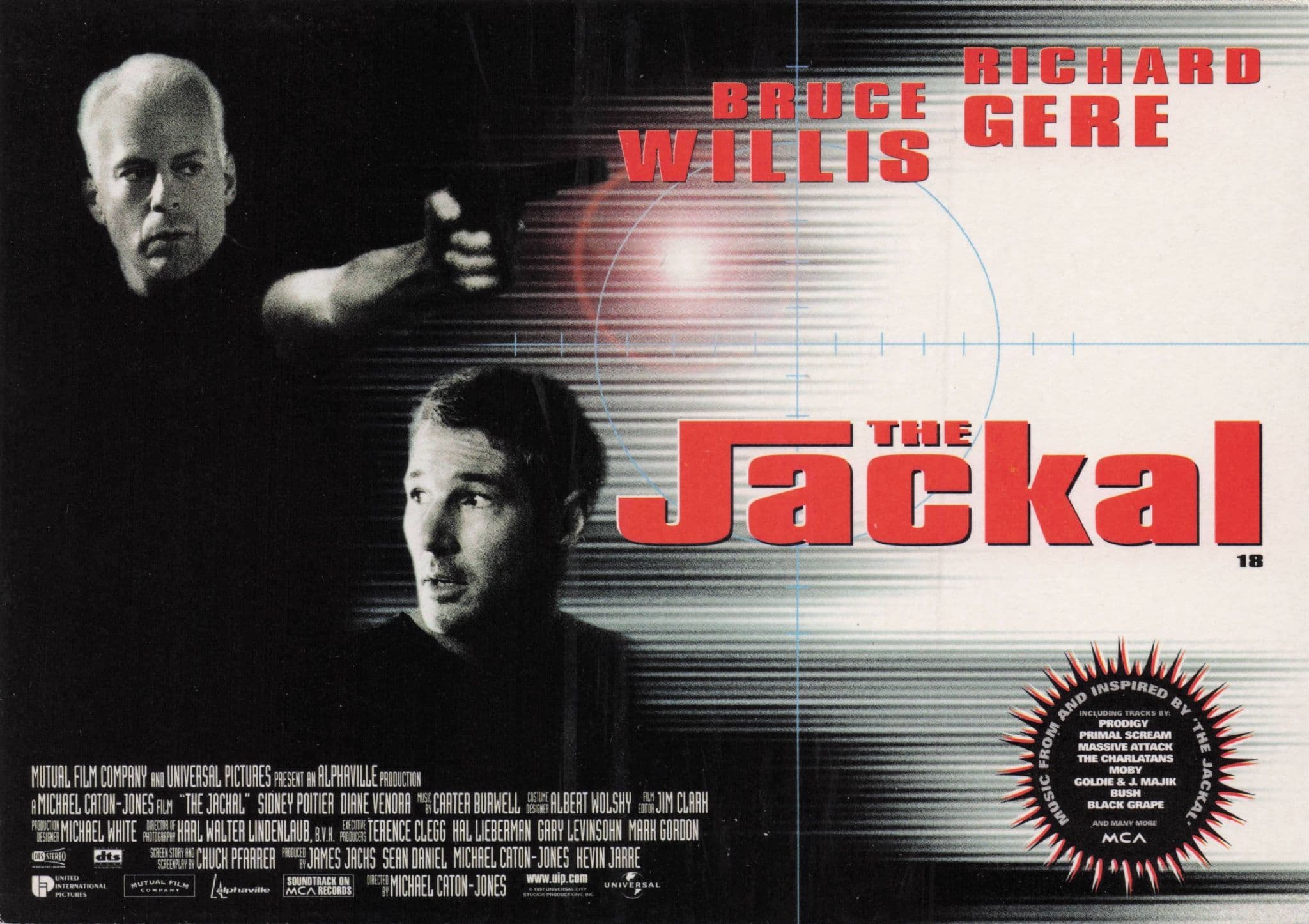 Bruce Willis The Jackal Film Premiere Poster Postcard