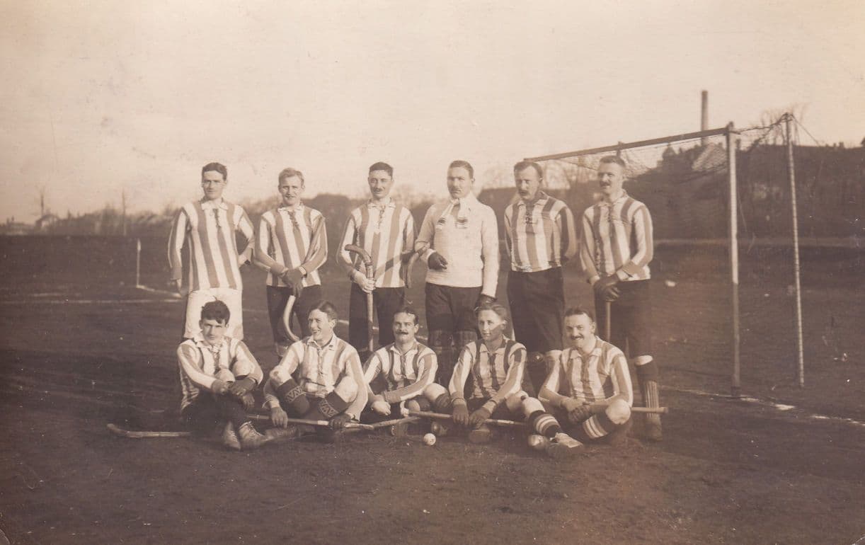 Brunswick First XI Hockey Team 1911 Antique Postcard
