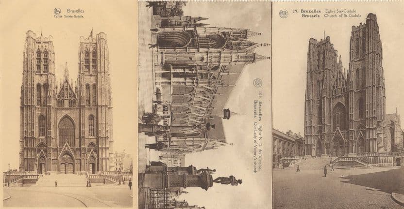 Brussels Our Lady of Victory Church St Gudule 3x Postcard s