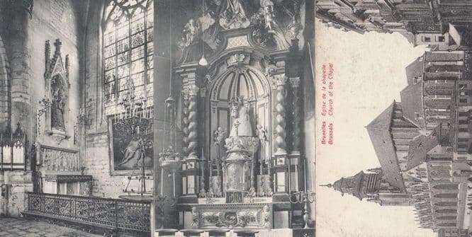 Bruxelles Eglise De Notre Dame Kapelle Eglise 3x Religious Antique Postcard