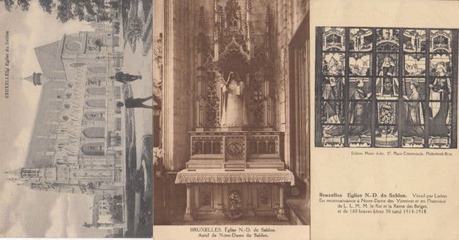 Bruxelles Eglise De Notre Dame Sablon 3x Religious Antique Postcard