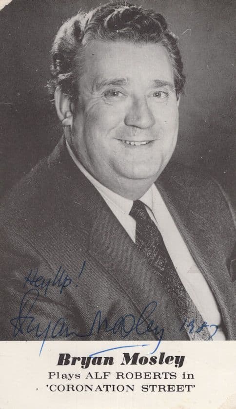 Bryan Mosley Alf Roberts Coronation Street Early Hand Signed Photo