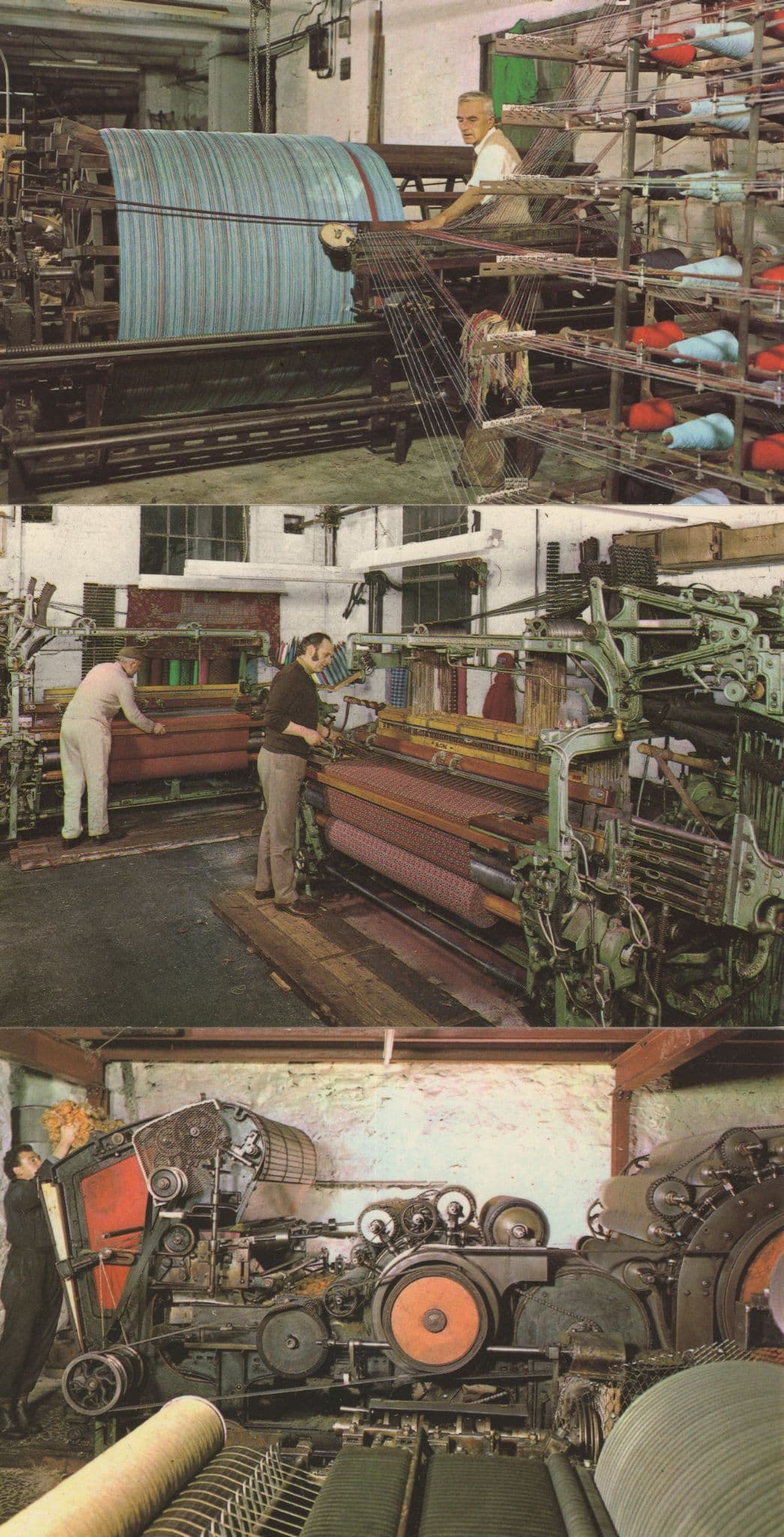 Brynkir Woollen Mill North Wales 3x Rare Machinery Postcard s