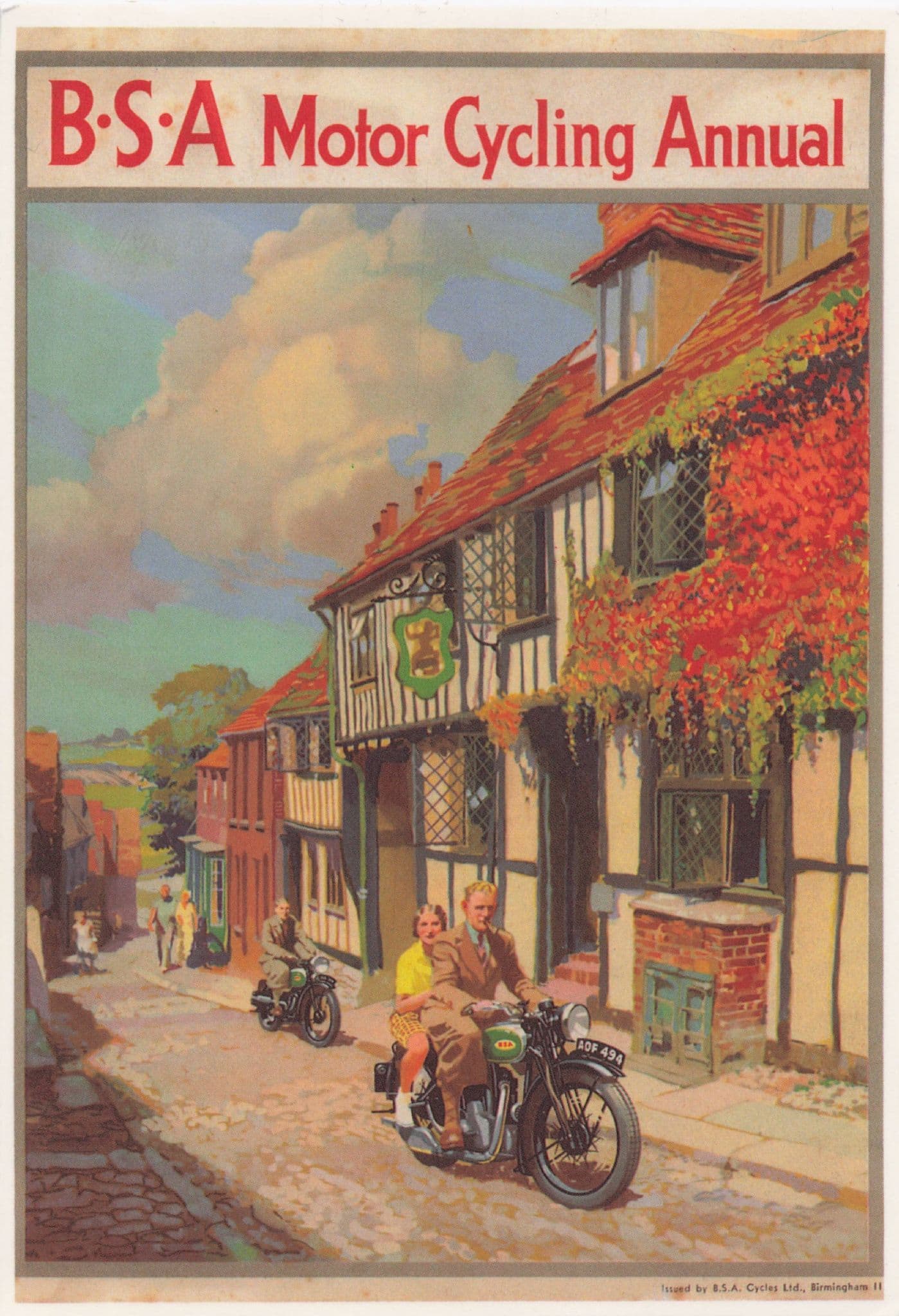 BSA Motor Cycle Annual In Rye Motorbike Advertising Postcard