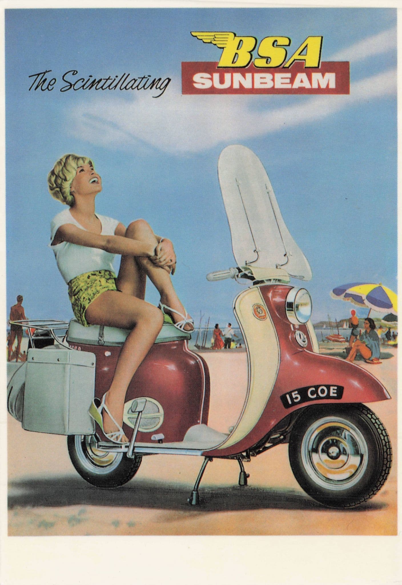 BSA Scintillating Sunbeam Motorcycle Bike Scooter Poster Postcard
