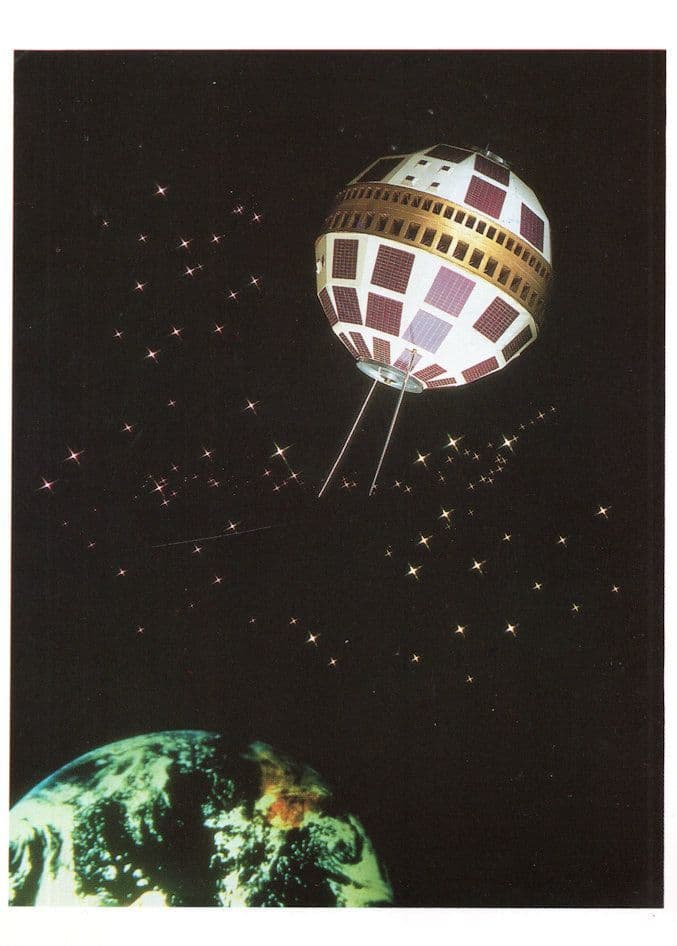 BT First Active Telecommunications Satellite Launch in 1962 Poster Postcard