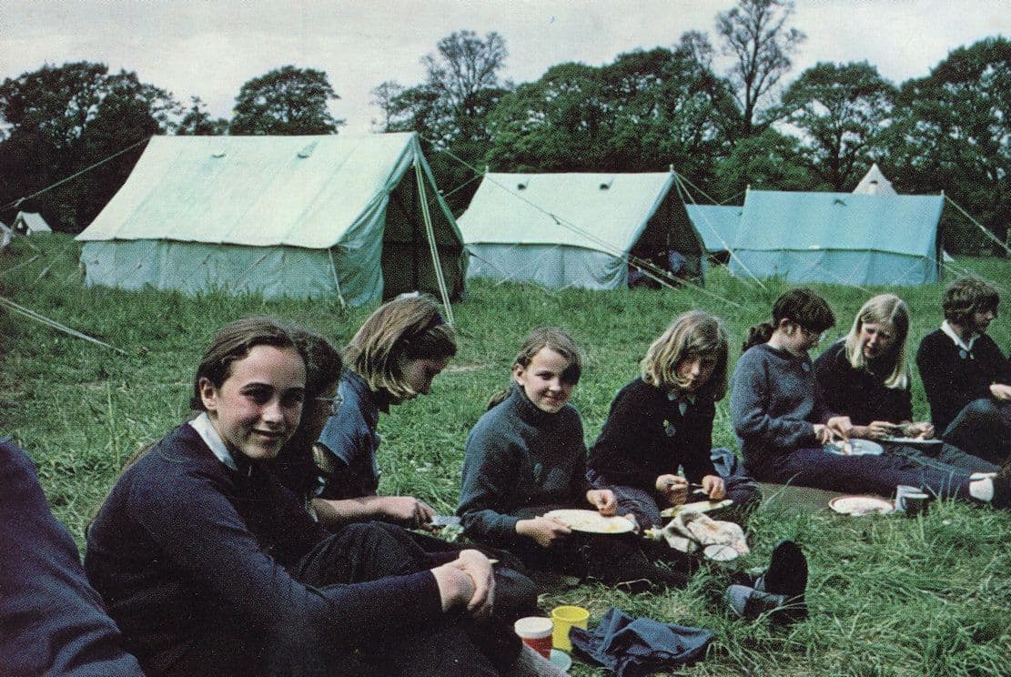 Buckinghamshire Girl Guides Tent Picnic Jubilee Camp Rare Postcard