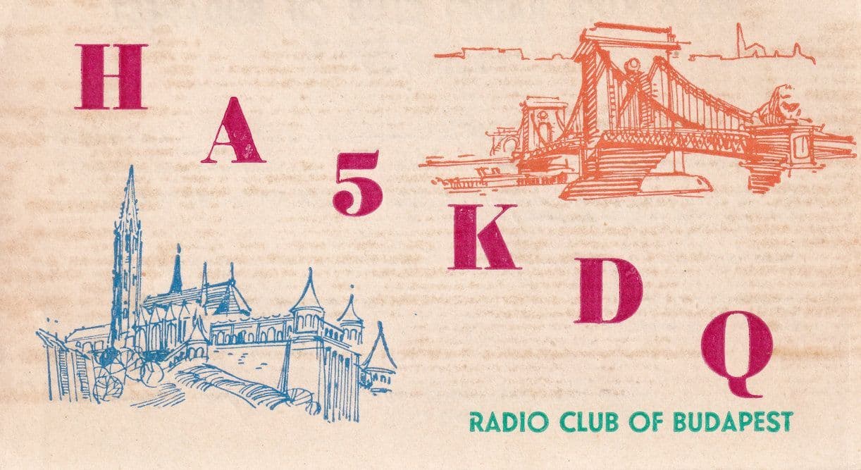 Budapest Central Radio Club Amateur Station 1960s Hungary QSL Card