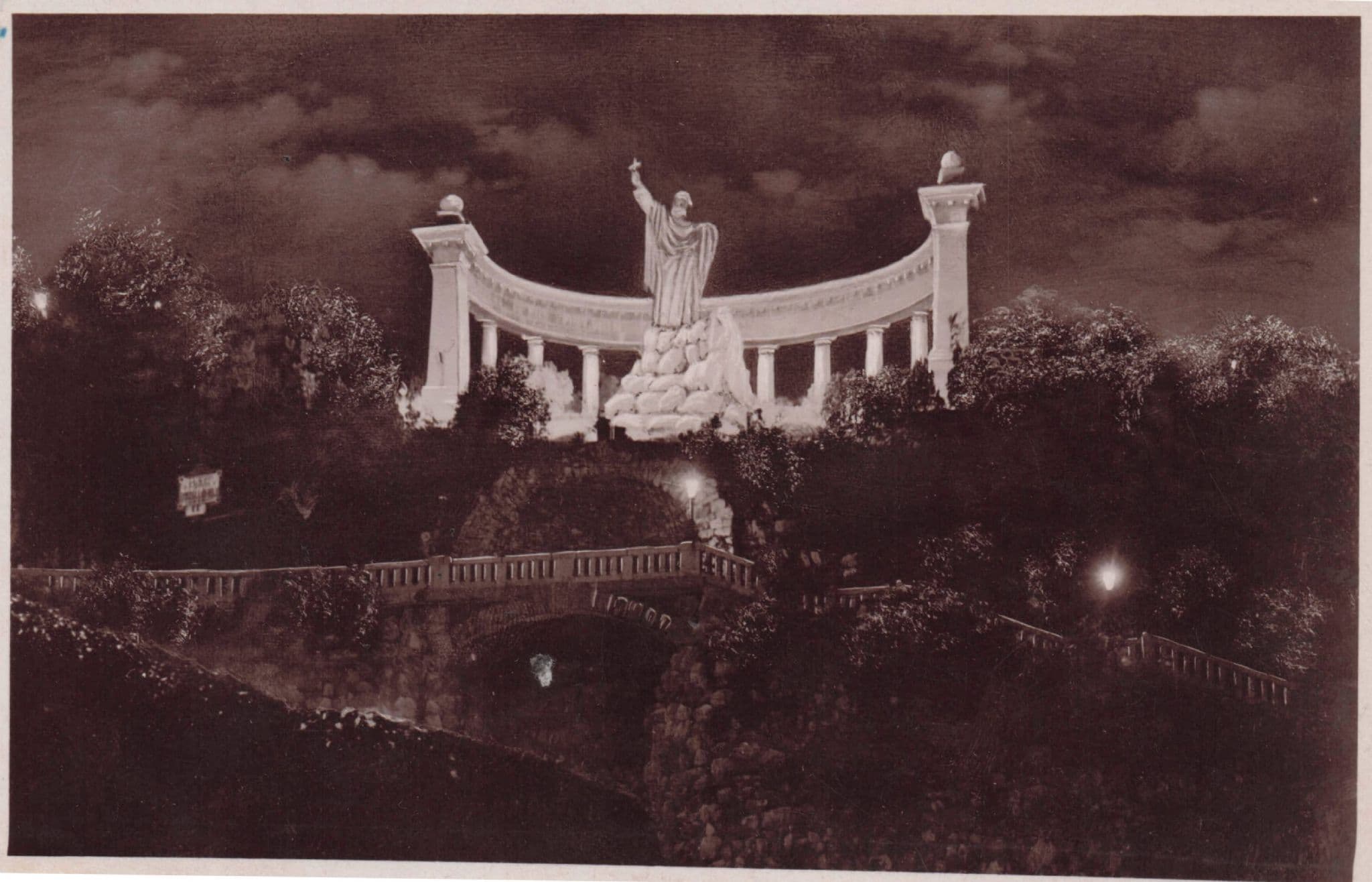 Budapest St Gerard Statue By Night Illuminations Hungary RPC Postcard