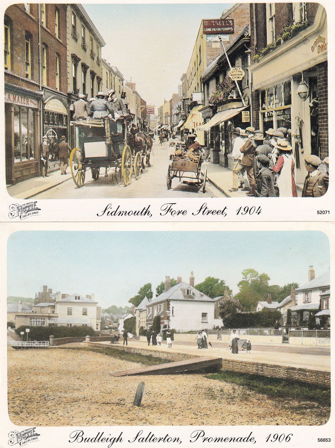 Budleigh Salterton Promenade Sidmouth Barbers in 1906 2x Devon Postcard