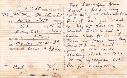 Buenos Aires Argentina 1970s Globe QSL Amateur Radio Card