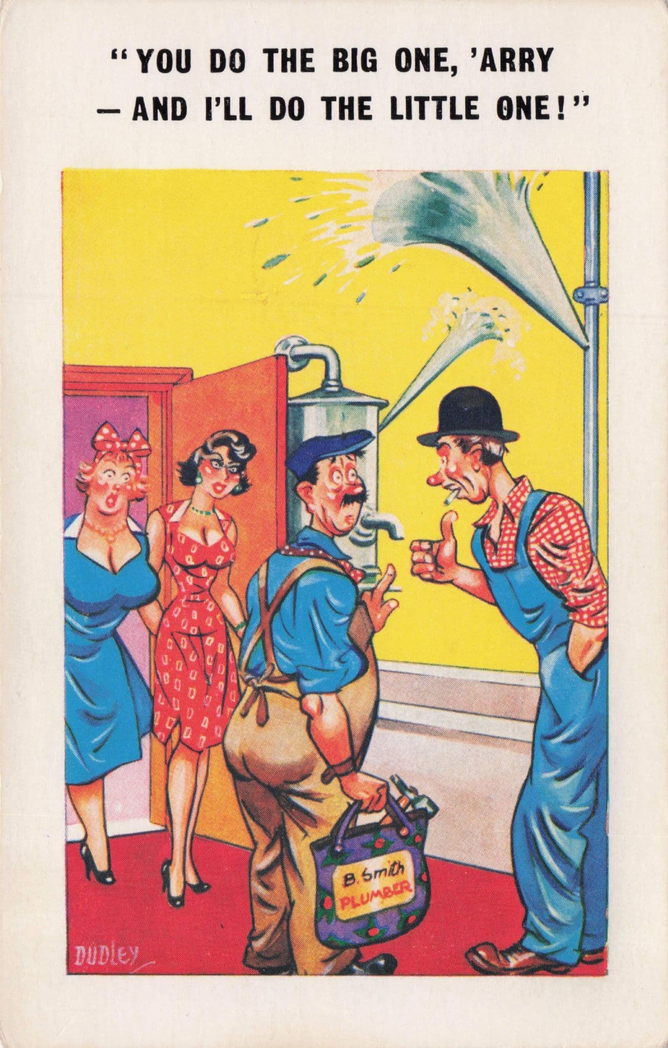 Builders Site Choosing Sexy Lady For Lunch Fun Old Comic Postcard