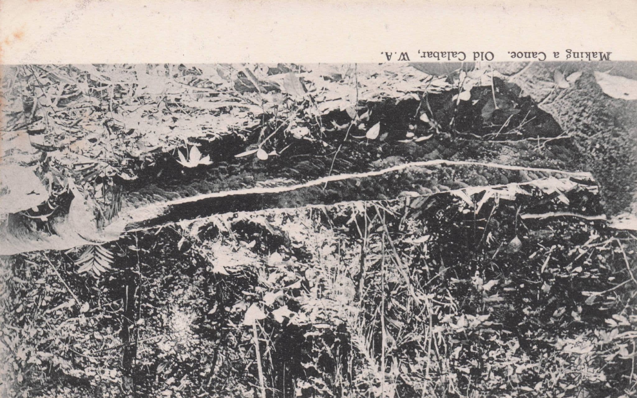 Building Making A Canoe Boat Calabar Nigeria Africa Old Postcard
