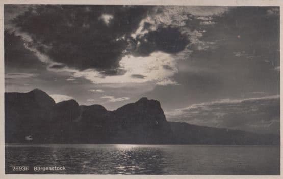 Burgenstock Sunset Germany Vintage Postcard