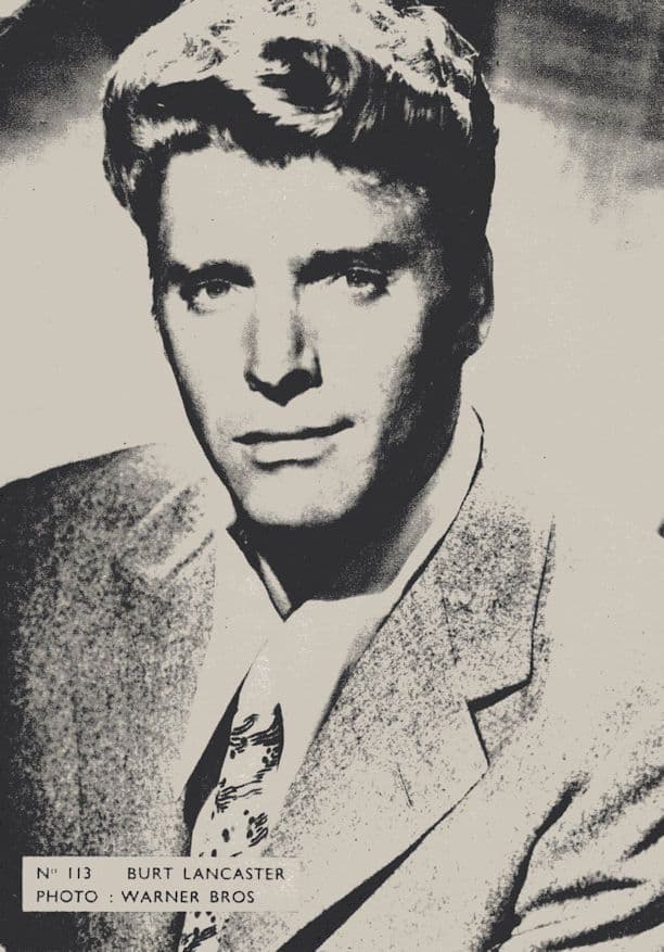 Burt Lancaster Belgium 1950s Postcard Size Film Actor Card