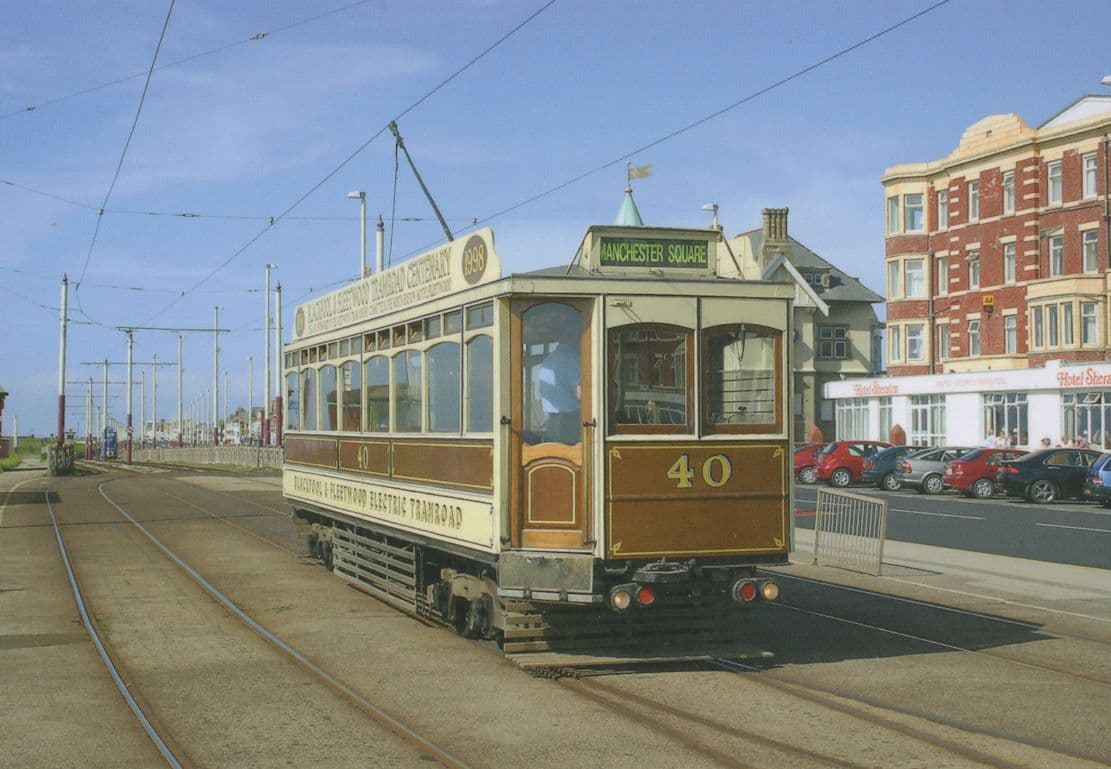 Bus Tram at Hotel Sheraton Blackpool Postcard