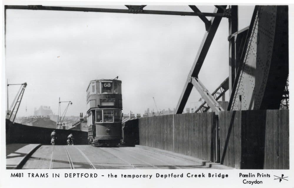 Bus Tram on Creek Bridge Deptford London Photo Postcard